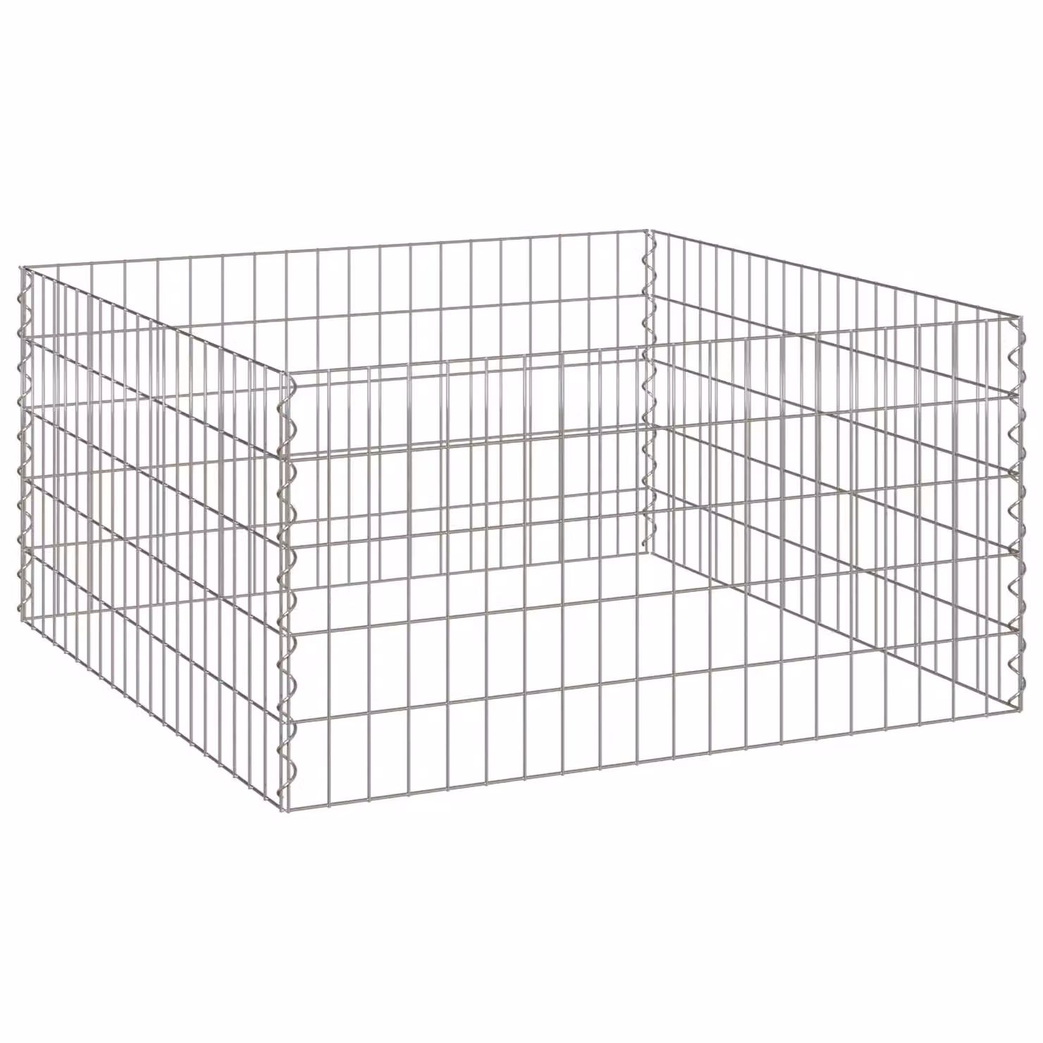 Berkfield Home Garden Galvanised Steel Square Garden Composter in Silver, W/D/H: 100 x 100 x 50 cm – 2