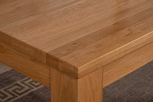 Thats Furniture Dakota Oak Dining Table and 6 Washington Brown Leather Chairs Set, W: 182 cm, D: 92 cm – 2