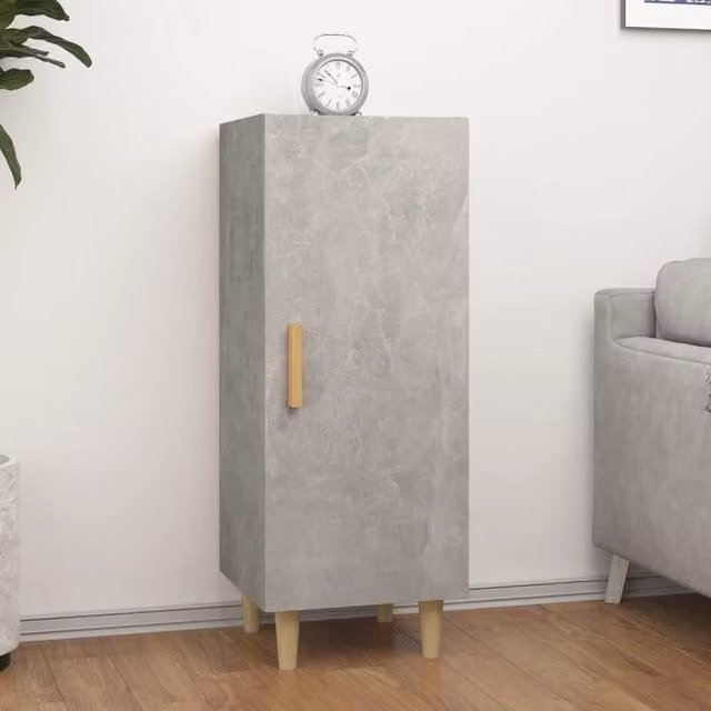 Berkfield Home Sideboard in Concrete Grey, Engineered Wood, W/D/H: 34.5 x 34 x 90 cm – 1