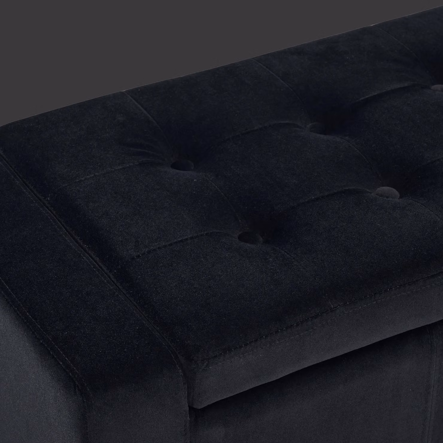 Home Republic Luna Velvet Ottoman Storage Bench in Grey, Medium – 3