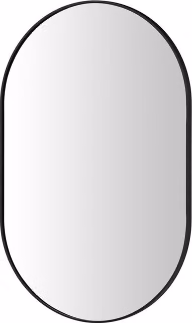 Yezi Modern Oval Wall Mirror in Black, W: 50 cm, H: 70 cm