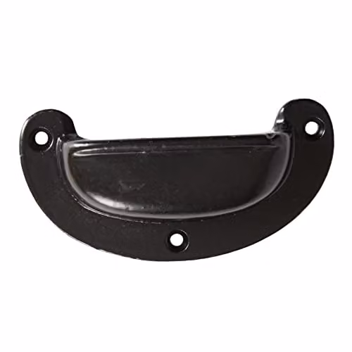Hammer and Tongs Wide Lipped Cabinet Drawer Pull in Matt Black Iron, W: 95 mm, H: 40 mm – 2