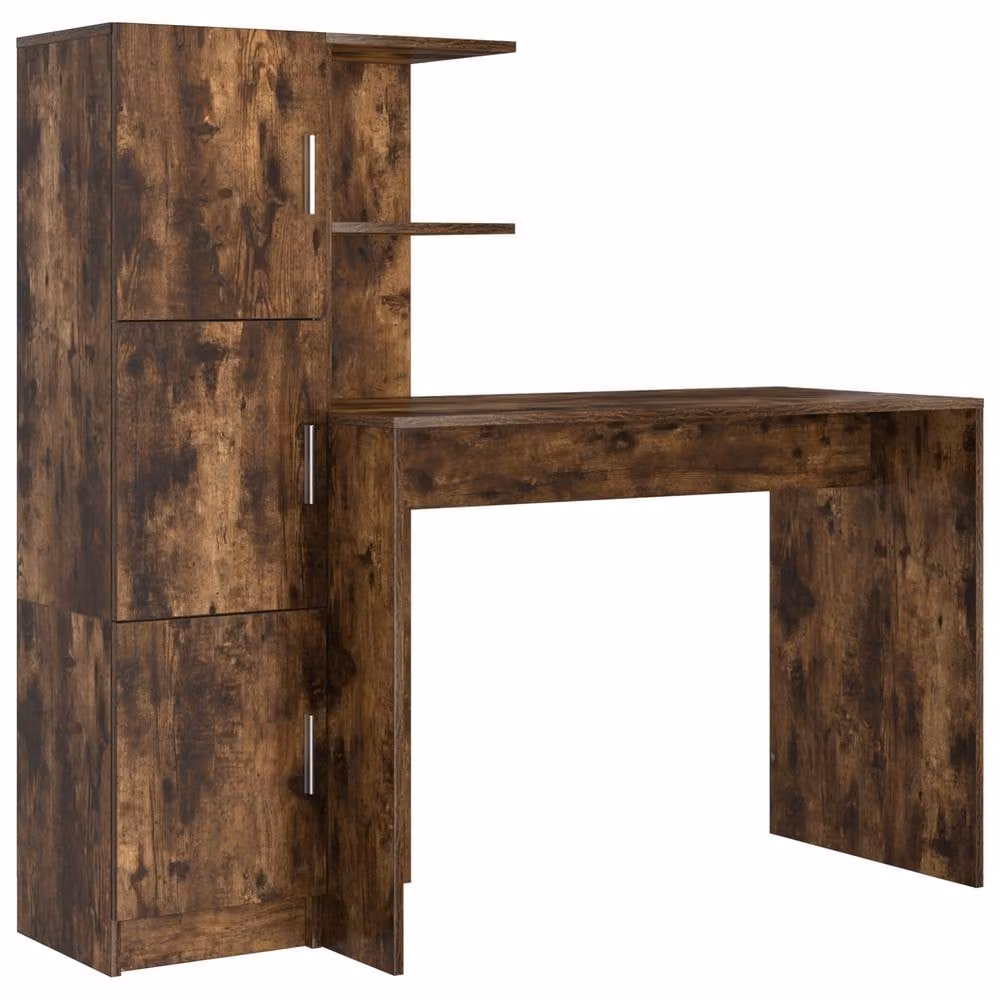 Berkfield Modern Wall Mounted Floating Writing Desk in Brown Oak Wood – 2