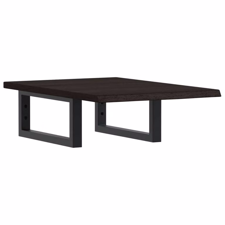 Berkfield Home Elegant Wall Mounted Basin Shelf in Brown Oak and Black Steel