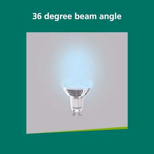 Sylvania RefLED Superia GU10 LED Bulb, 4.5W Cool White 4000K Dimmable Spotlight, Silver and White – 2