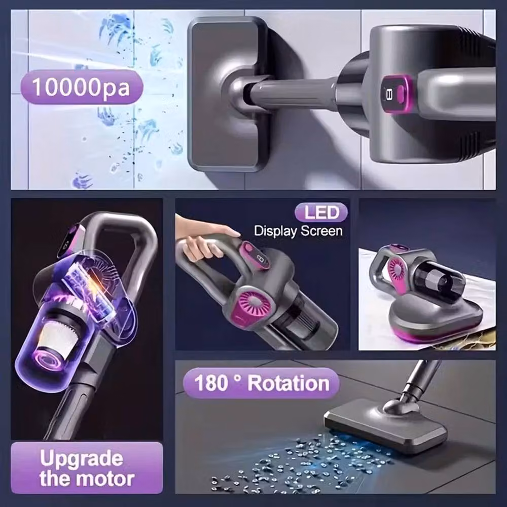 VOGREX 4-in-1 Cordless Bagless Stick Handheld Vacuum Cleaner for Carpets and Floors, Grey – 4