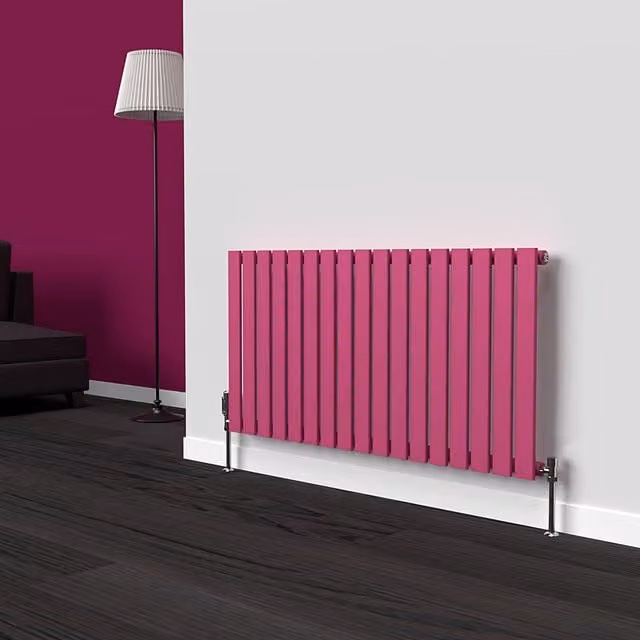 Lux Heat Flat Horizontal Coloured Radiator in Barbie Pink, W: 60.0 cm, H: 119.0 cm