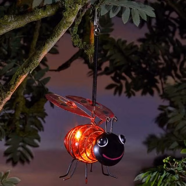 Garden Mile Hanging Solar Bug Garden Lights in Red and Black