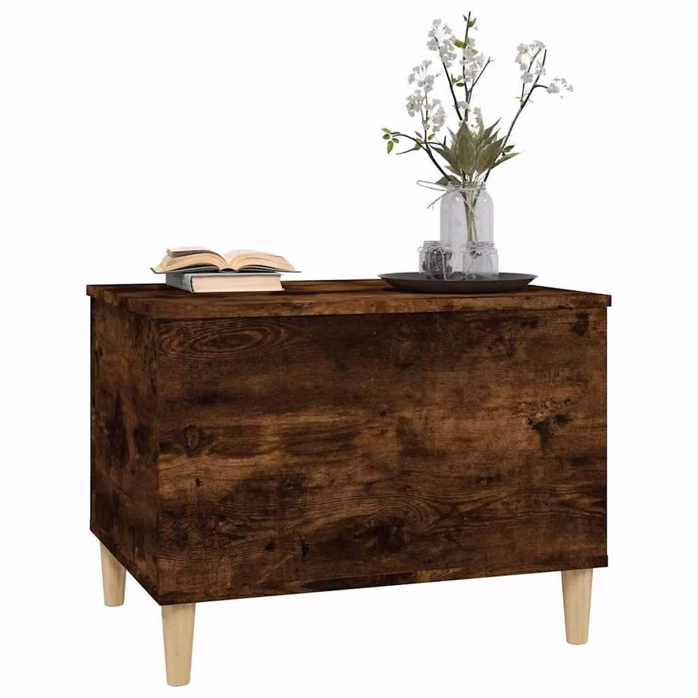 Berkfield Home Decorative Smoked Oak Coffee Table in Brown, W/D/H: 60 x 44.5 x 45 cm – 3