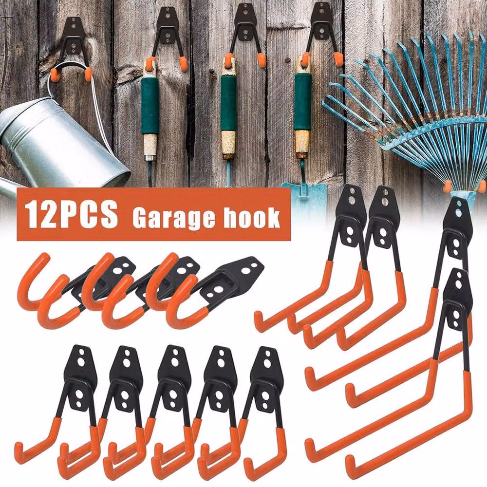 NESTLUNE Heavy Duty Iron Wall Hooks in Orange, 12 Pack – 3