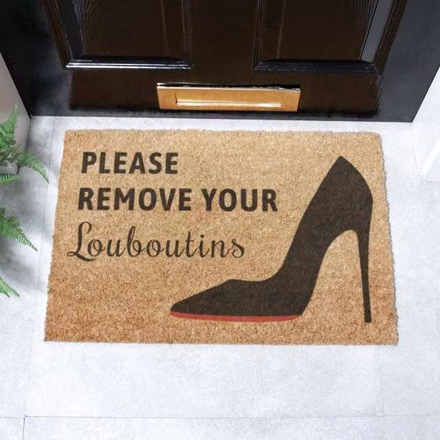 Artsy Mats Please Remove Your Louboutins Doormat in Brown, W: 60 cm, D: 40 cm
