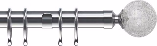 Terrys Crash 28mm Curtain Pole in Silver