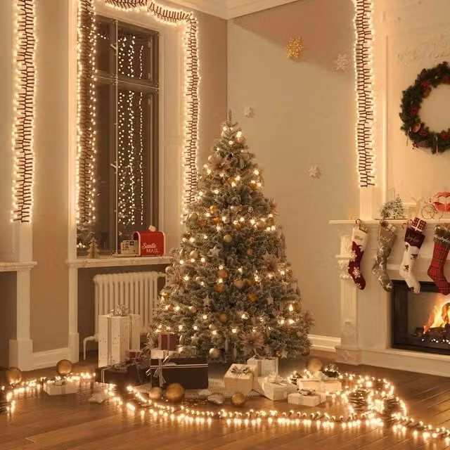 Berkfield Home LED Cluster String Light with 400 Warm White LEDs, 7.4 m PVC