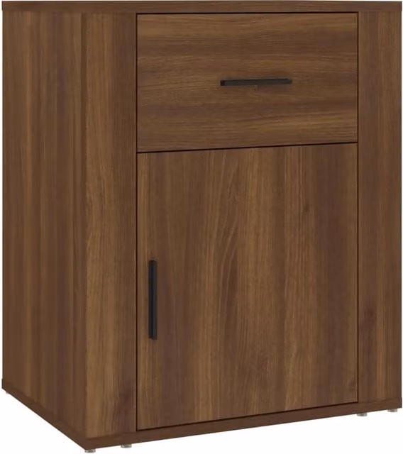 Berkfield Home Brown Oak Bedside Cabinet, W: 50 cm, D: 36 cm, H: 60 cm – 1