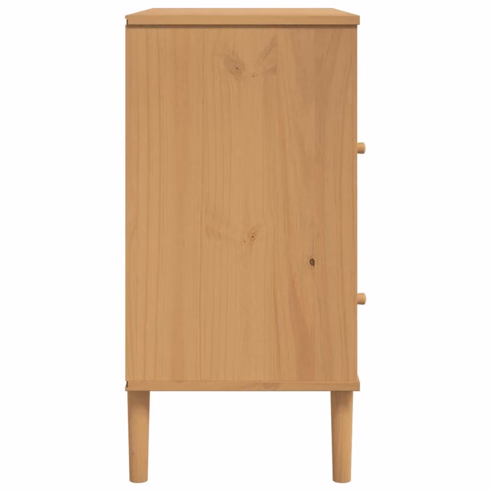 Berkfield Home SENJA Sideboard in Brown Rattan Look Solid Pine Wood, W/D/H: 80 x 40 x 80 cm – 2