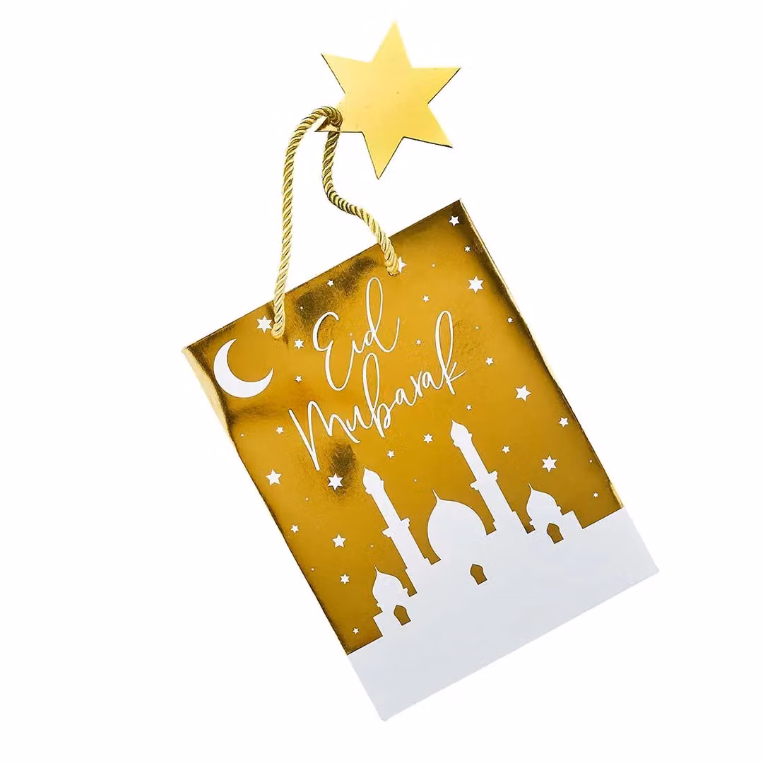 Club Green Eid Mubarak Gold Paper Gift Bags, Pack of 5 – 2