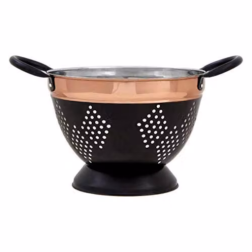 Orsina Prescott Stainless Steel Colander with Handles in Anthracite Grey