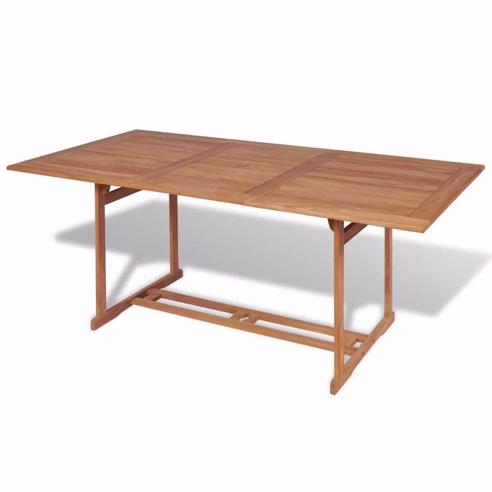 Berkfield Brown Solid Teak Wood Extendable Rectangular Garden Table W/D/H: 180 x 90 x 75 cm – 2
