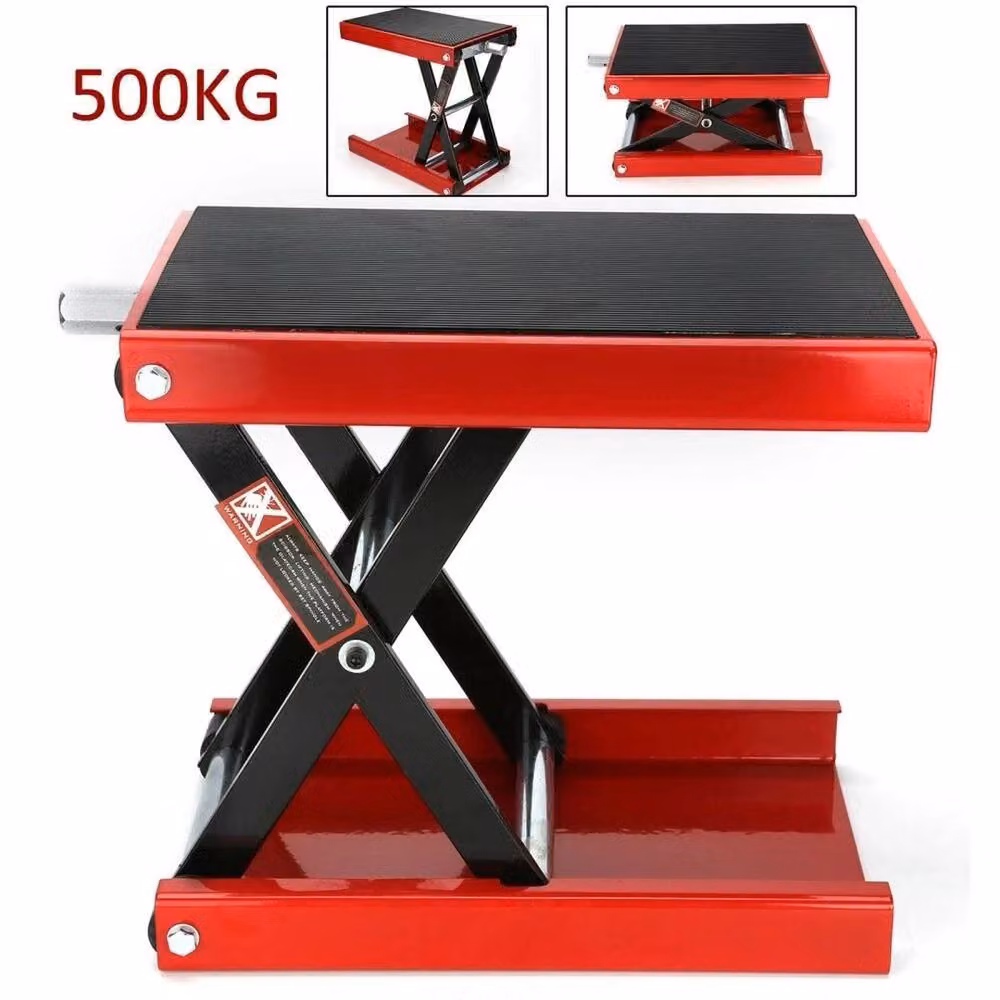 FLAVORA Red Height Adjustable Motorbike Workshop Table Bench with 500kg Capacity – 2