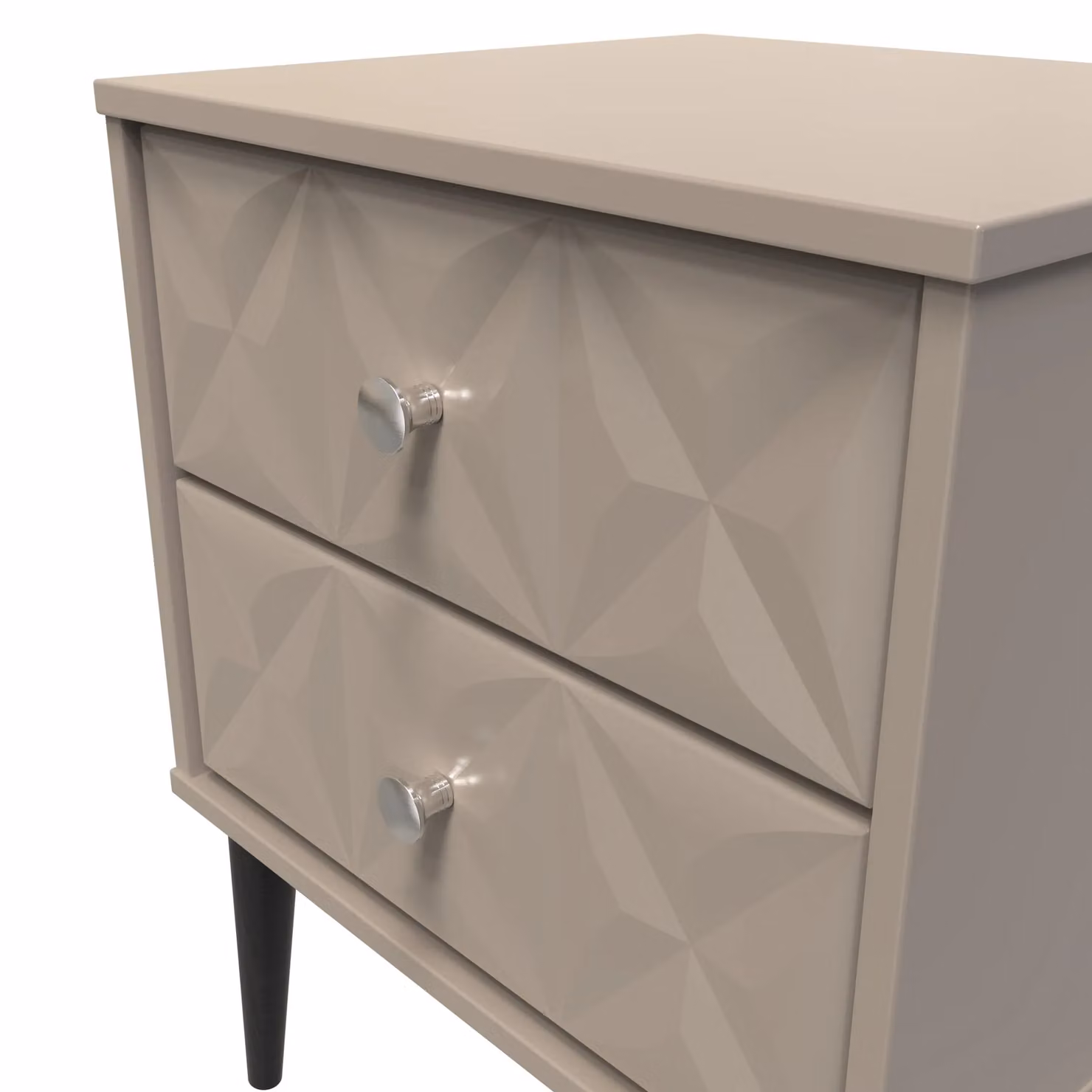 Ready Assembled 2 U Toledo 2 Drawer Bedside Cabinet in Light Brown – 2