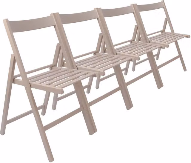 Harbour Housewares Grey Beech Wood Folding Dining Chair