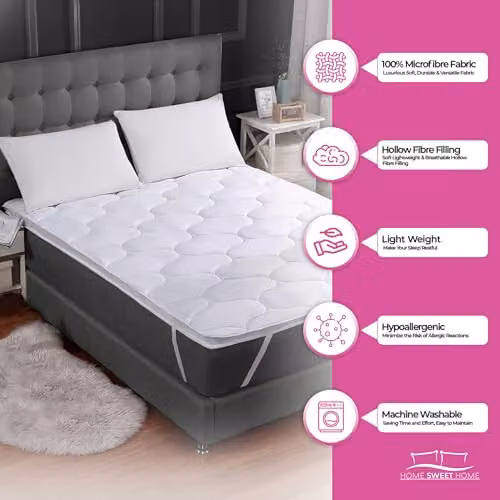 Snug City Dual Layer Air Flow Mattress Topper in White, Small Double – 4