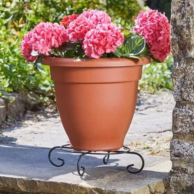 Marco Paul Black Metal Round Tabletop Flower Pot Stand, Diameter: 25 cm – 1