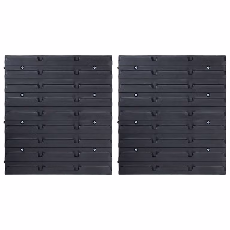 Berkfield Home 32 Piece Wall Mounted Storage Bin Kit with Wall Panels in Red and Black