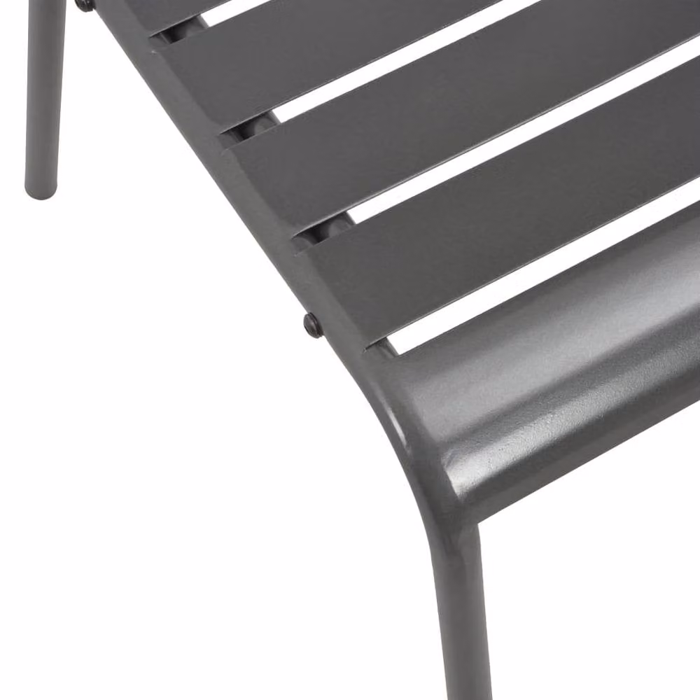 Berkfield Home Stackable Outdoor Metal Chairs, 2 Pack, Grey – 3