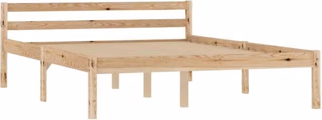 Berkfield Home Solid Pine Wood Bed Frame, Brown, W: 140 cm, D: 200 cm