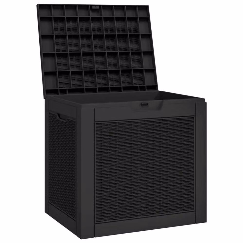 Berkfield Home Garden Storage Box in Black, W: 55.5 cm, D: 43 cm, H: 53 cm – 4