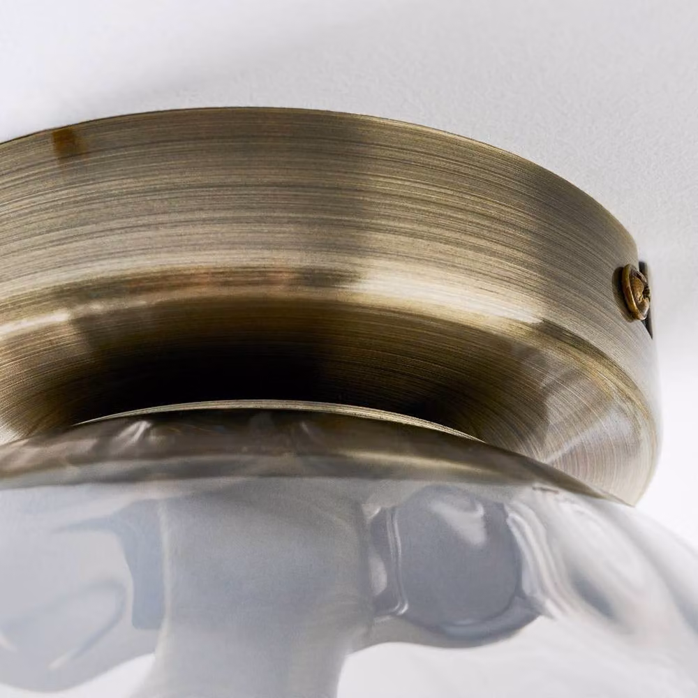 Pagazzi Tamara Gold and Antique Brass Glass Sphere Flush Ceiling Light – 2