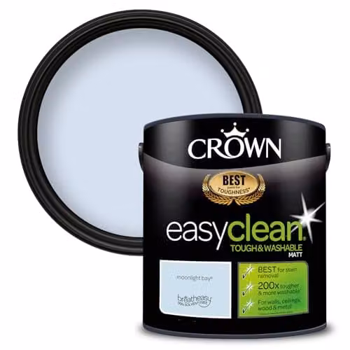 Crown EASYCLEAN Matt Emulsion Wall Paint, Blue, 2.5L – 1