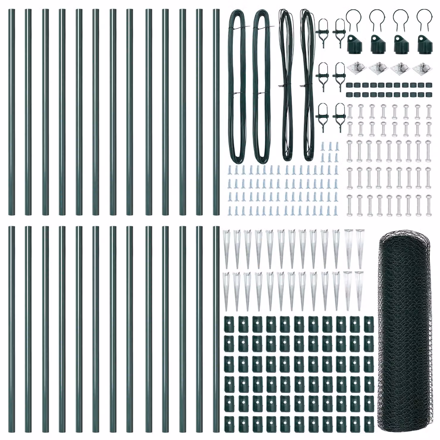 Berkfield Home Hexagon Steel Fence, Green, W/H: 0.4 x 50 m – 1