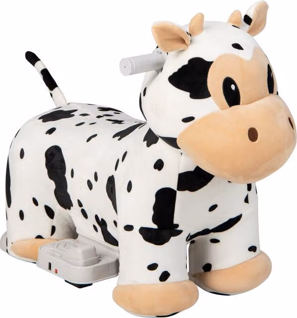 COSTWAY Electric Animal Ride On Toy with Music and Lights in White