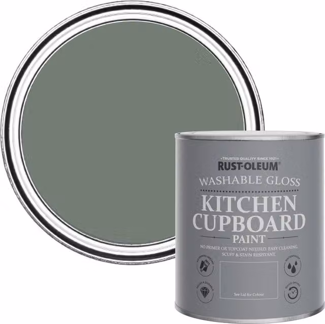 Rust-Oleum Kitchen Cupboard Paint in Gloss Finish, Green, 0.75 l