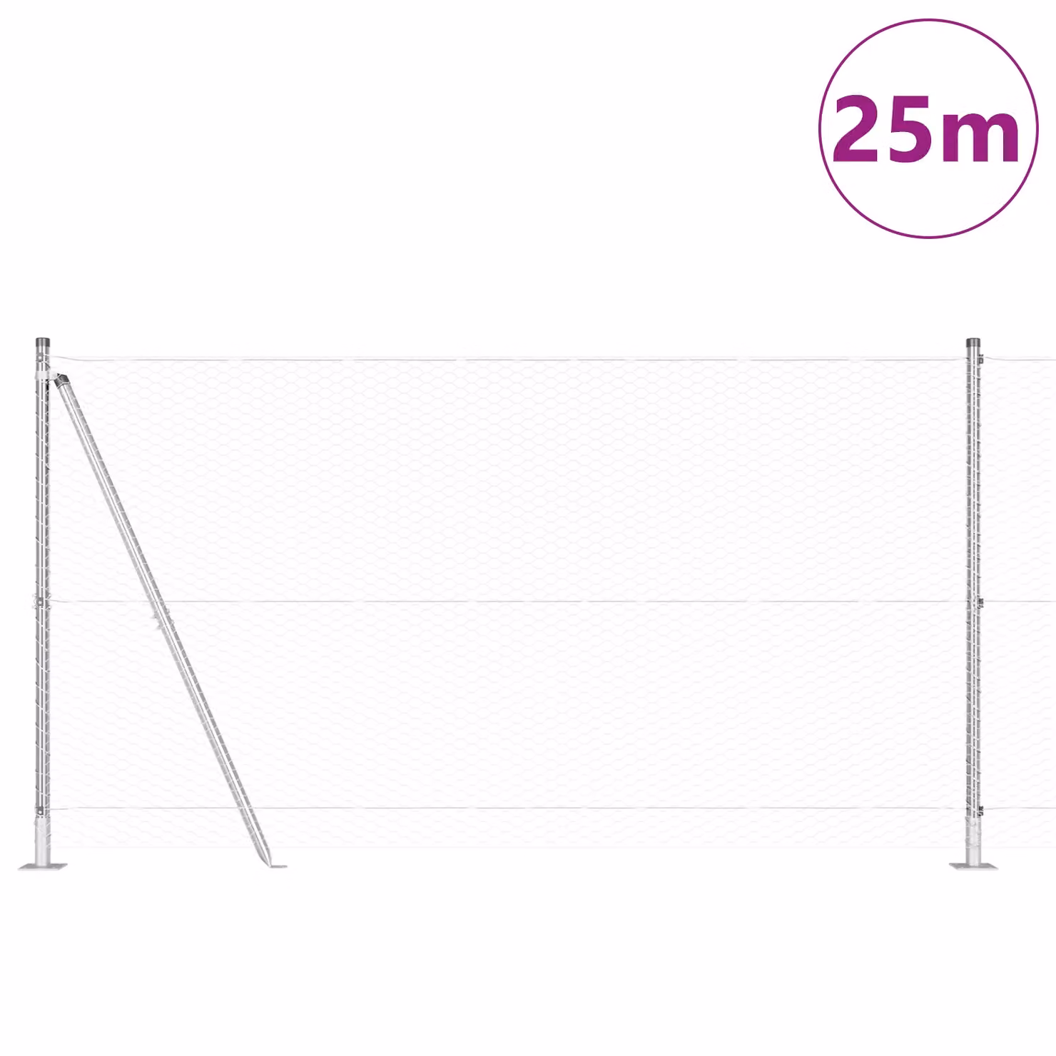 Berkfield Home Set of 2 Galvanised Steel Fencing in Silver – 2