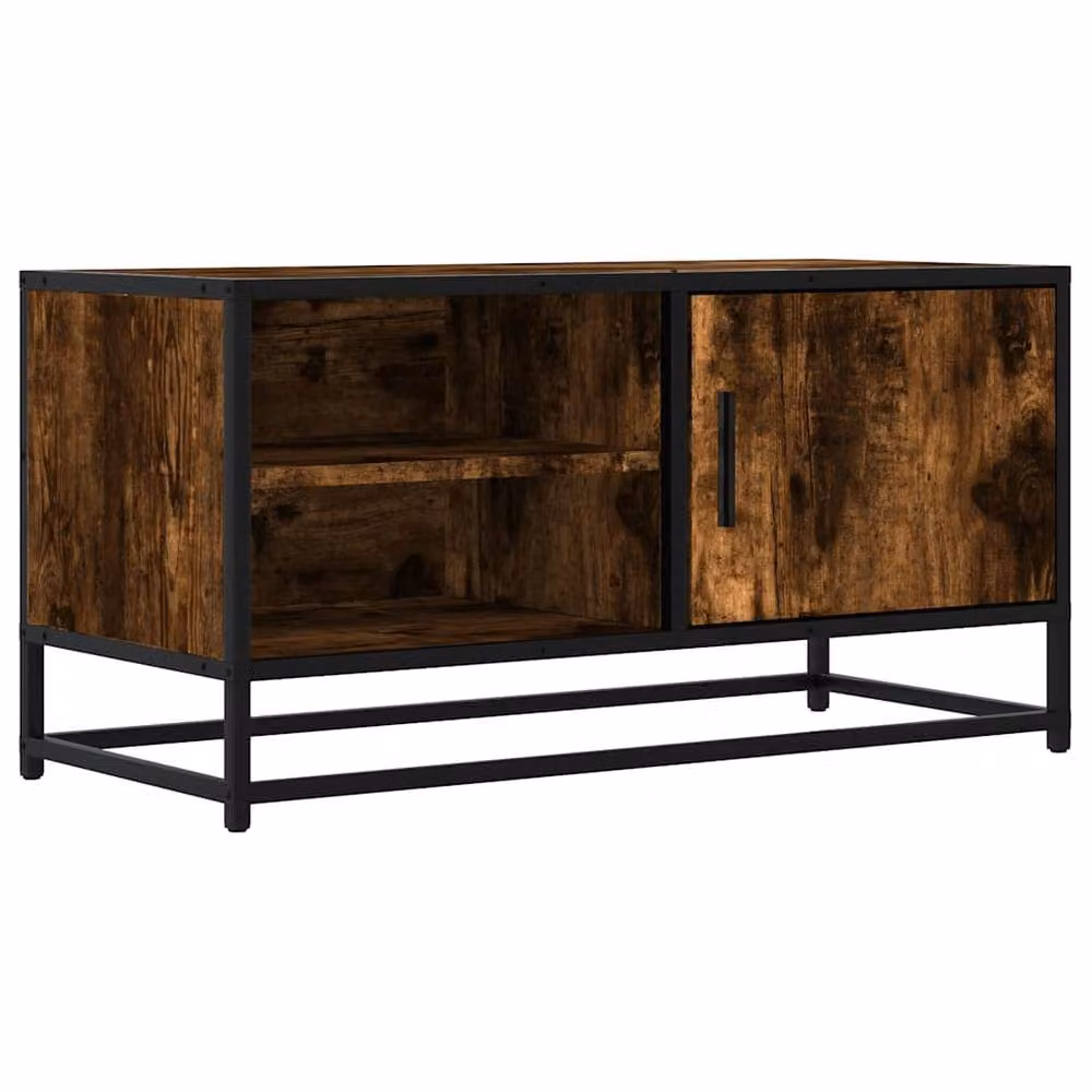 Berkfield Home Smoked Oak TV Cabinet in Brown, W/D/H: 80 x 34.5 x 40 cm – 3