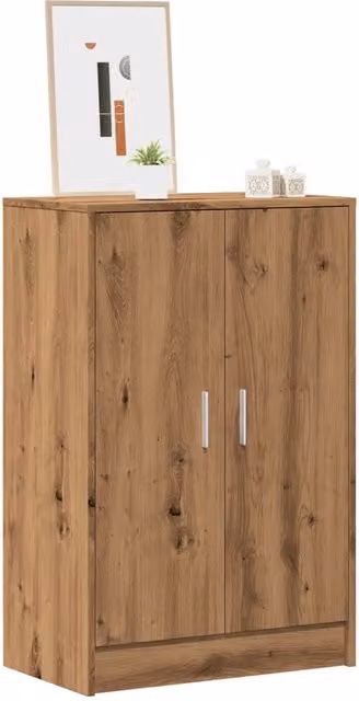 Berkfield Home Artisan Oak Shoe Cabinet in Brown, W: 60 cm, D: 35 cm, H: 92 cm – 1