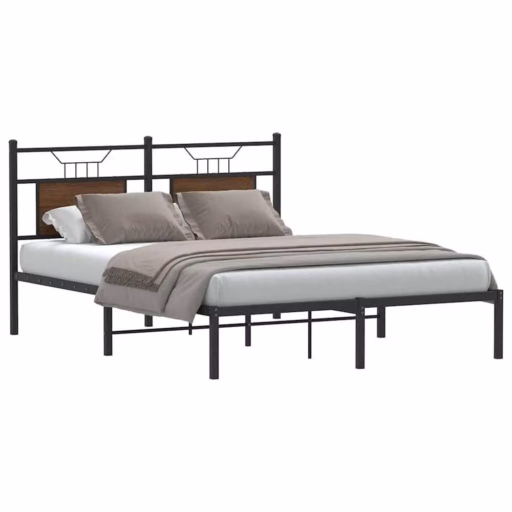 Berkfield Home Decorative Bed Frame in Brown Oak – 2
