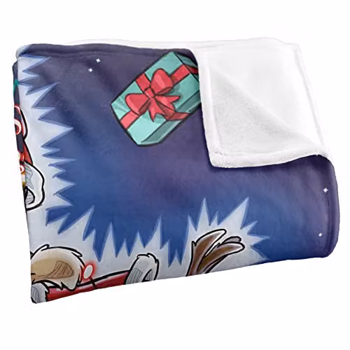 WB 100 Wile E Coyote Christmas Vacation Super Soft Microfibre Fleece Throw Blanket, Multicolour, W: 152 cm, D: 127 cm – 2