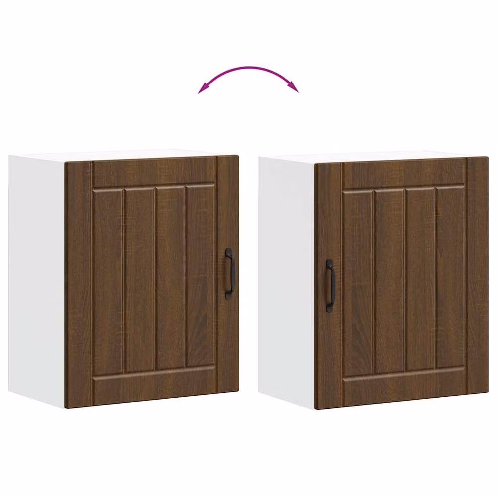 Berkfield Home Lucca Kitchen Wall Cabinet in Brown Oak Engineered Wood, W/D/H: 60.0 x 25.0 x 31.0 cm – 3