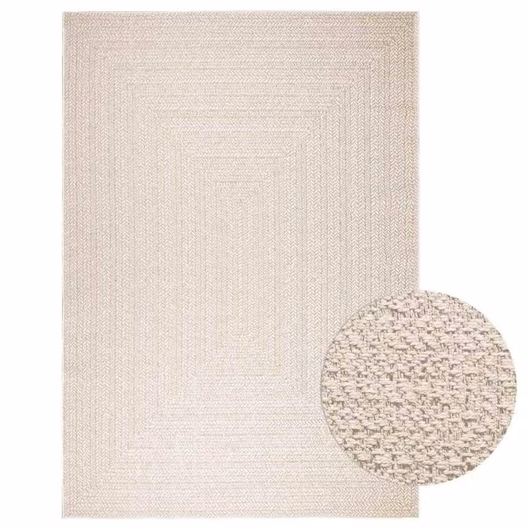 Berkfield Home ZIZUR Indoor and Outdoor Rug, Beige Jute Look, W: 200 cm, D: 290 cm
