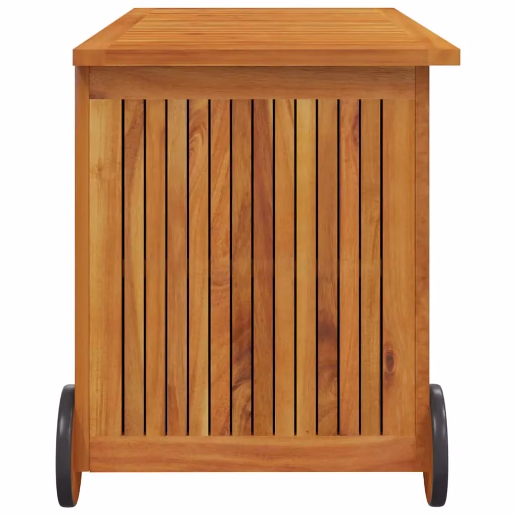 Berkfield Home Garden Storage Box with Wheels in Brown Solid Acacia Wood W/D/H: 90 x 50 x 58 cm – 3