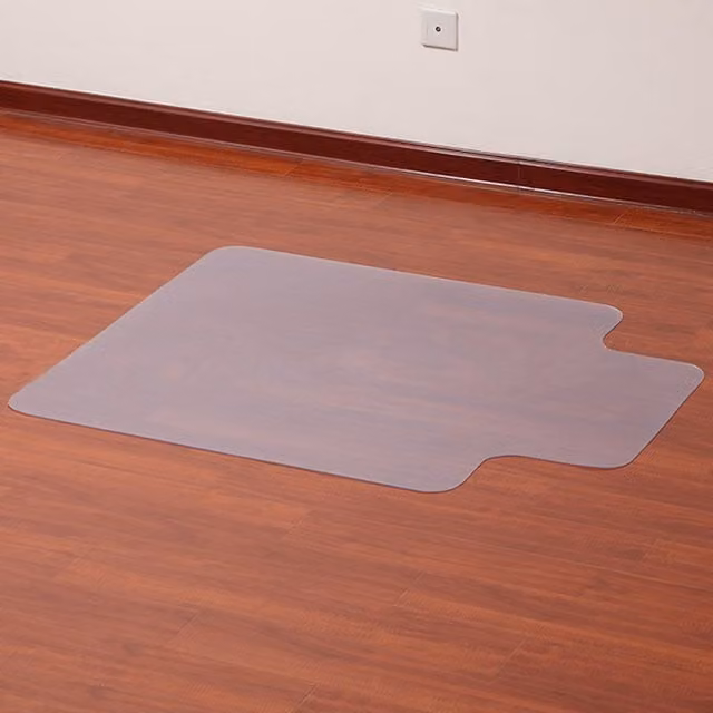 Livingandhome Transparent Plastic Office Chair Mat, Width: 90 cm, Height: 0.15 cm