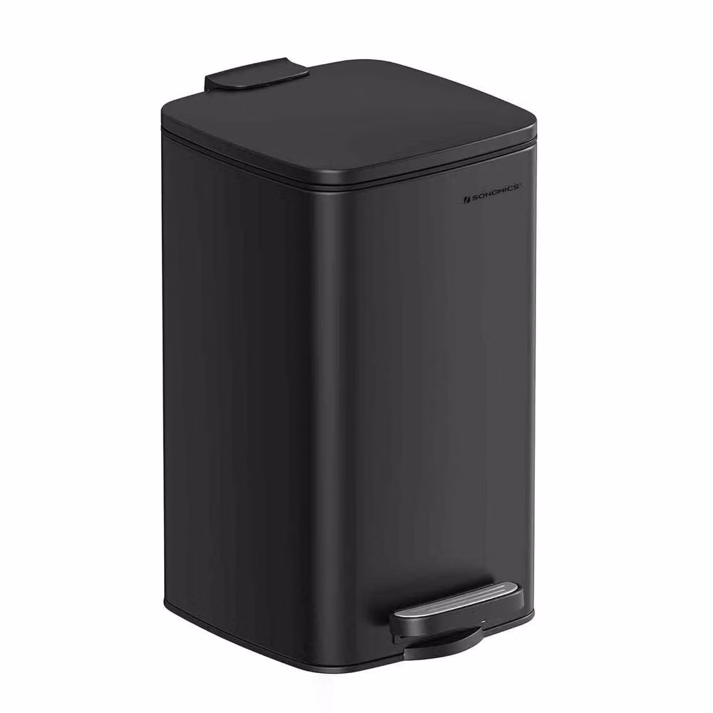The Bazaarist Compact Steel Kitchen Pedal Bin with Soft Close and Removable Inner Bucket, Black – 2