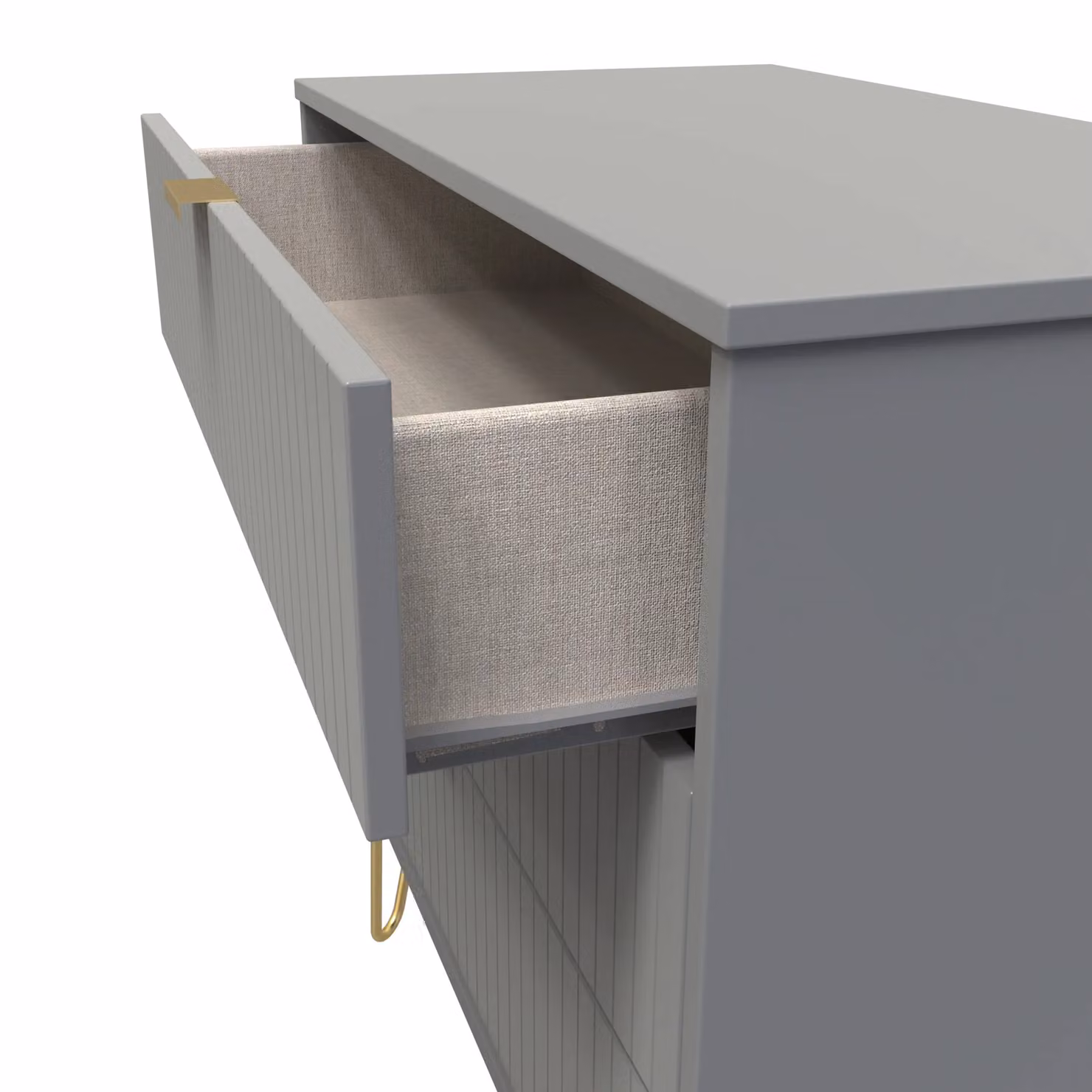Bexley 3 Drawer Chest in Dark Grey and Gold, Ready Assembled – 3