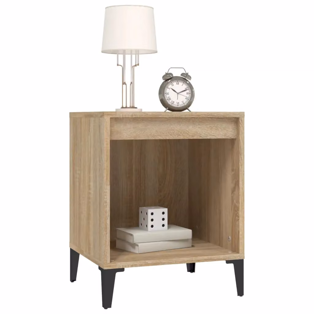 Berkfield Home Sonoma Oak Bedside Cabinet in Brown, W: 40 cm, D: 35 cm, H: 50 cm – 3