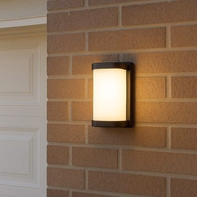 CGC Black Outdoor LED Wall Light with Opal Diffuser, 10W, IP65 Rating