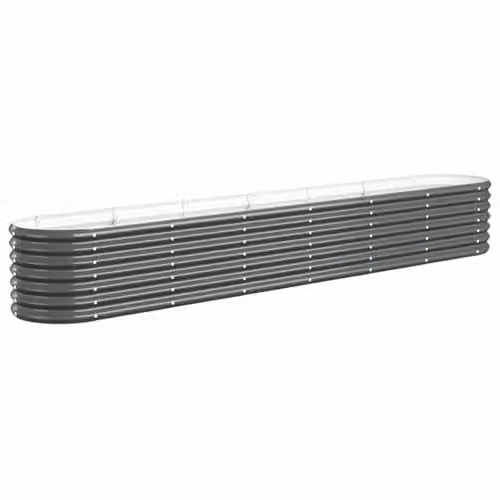 vidaXL Galvanised Steel Garden Raised Bed in Anthracite, W/D/H: 260 x 40 x 36 cm – 1